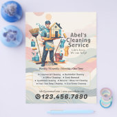 Modern House Cleaning Maid Service Housekeeping Flyer (Einzeln)