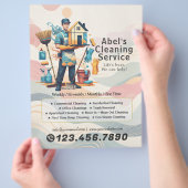 Modern House Cleaning Maid Service Housekeeping Flyer (Hand)