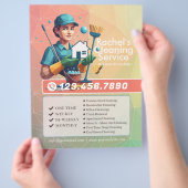 Modern House Cleaning Maid Service Housekeeping Flyer (Hand)
