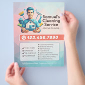 Modern House Cleaning Maid Service Housekeeping Flyer (Hand)