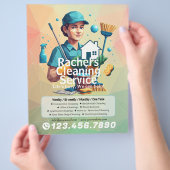 Modern House Cleaning Maid Service Housekeeping Flyer (Hand)