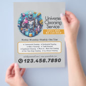 Modern House Cleaning Maid Service Housekeeping Flyer (Hand)