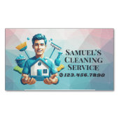 Modern House Cleaning Maid Service Housekeeping Magnetische Visitenkarte (Vorderseite)