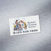 Modern House Cleaning Maid Service Housekeeping Magnetische Visitenkarte (Beispiel)