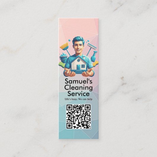Modern House Cleaning Maid Service Housekeeping Mini Visitenkarte (Vorderseite)