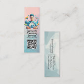 Modern House Cleaning Maid Service Housekeeping Mini Visitenkarte (Vorne/Hinten)