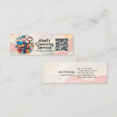 Modern House Cleaning Maid Service Housekeeping Mini Visitenkarte (Vorne/Hinten)