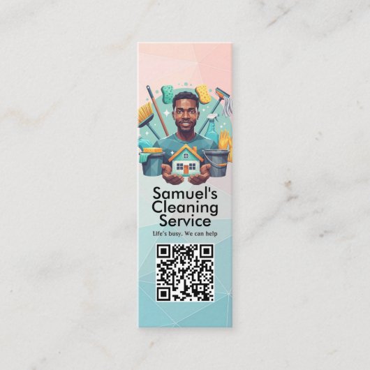 Modern House Cleaning Maid Service Housekeeping Mini Visitenkarte (Vorderseite)