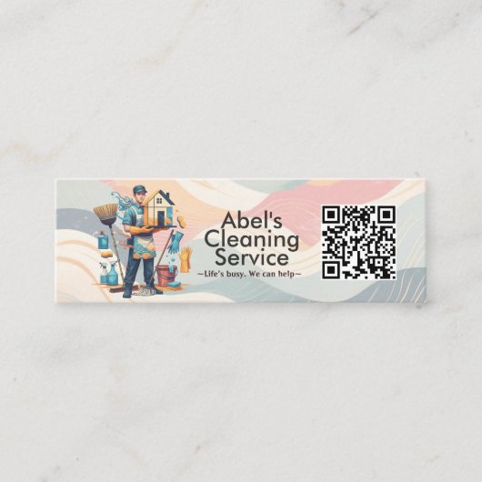 Modern House Cleaning Maid Service Housekeeping Mini Visitenkarte (Vorderseite)
