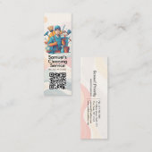 Modern House Cleaning Maid Service Housekeeping Mini Visitenkarte (Vorne/Hinten)