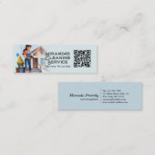 Modern House Cleaning Maid Service Housekeeping Mini Visitenkarte (Vorne/Hinten)
