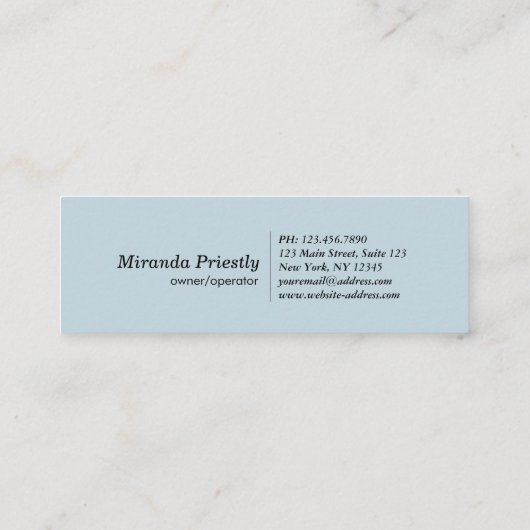 Modern House Cleaning Maid Service Housekeeping Mini Visitenkarte (Rückseite)