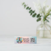 Modern House Cleaning Maid Service Housekeeping Mini Visitenkarte (Stehend Vorderseite)