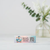 Modern House Cleaning Maid Service Housekeeping Mini Visitenkarte (Stehend Vorderseite)