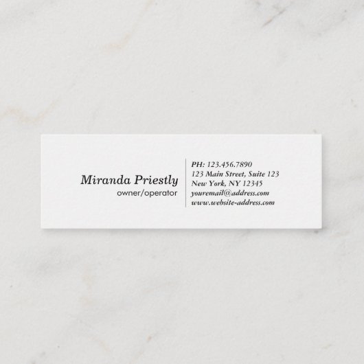 Modern House Cleaning Maid Service Housekeeping Mini Visitenkarte (Rückseite)