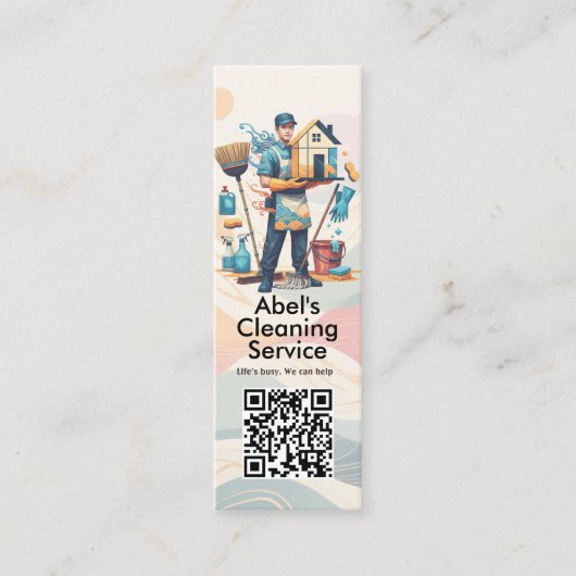 Modern House Cleaning Maid Service Housekeeping Mini Visitenkarte (Vorderseite)