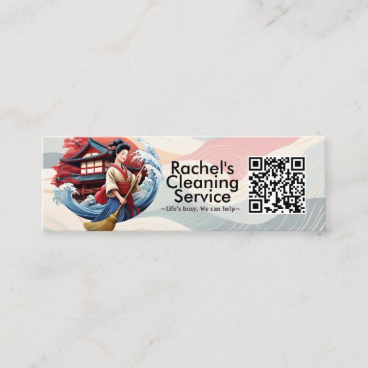 Modern House Cleaning Maid Service Housekeeping Mini Visitenkarte (Vorderseite)