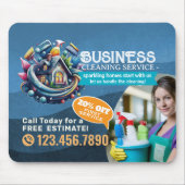 Modern House Cleaning Maid Service Housekeeping Mousepad (Vorne)