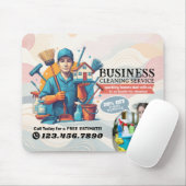 Modern House Cleaning Maid Service Housekeeping Mousepad (Mit Mouse)