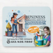 Modern House Cleaning Maid Service Housekeeping Mousepad (Vorne)