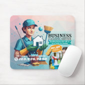 Modern House Cleaning Maid Service Housekeeping Mousepad (Mit Mouse)