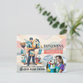 Modern House Cleaning Maid Service Housekeeping Postkarte (Stehend Vorderseite)