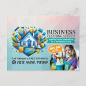 Modern House Cleaning Maid Service Housekeeping Postkarte (Vorderseite)