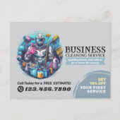 Modern House Cleaning Maid Service Housekeeping Postkarte (Vorderseite)