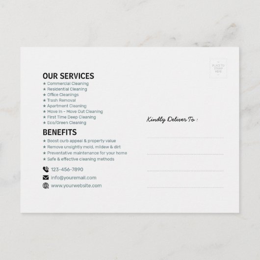 Modern House Cleaning Maid Service Housekeeping Postkarte (Rückseite)