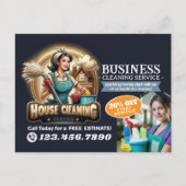 Modern House Cleaning Maid Service Housekeeping Postkarte (Vorderseite)