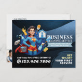 Modern House Cleaning Maid Service Housekeeping Postkarte (Vorne/Hinten)