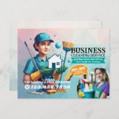 Modern House Cleaning Maid Service Housekeeping Postkarte (Vorne/Hinten)