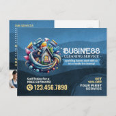 Modern House Cleaning Maid Service Housekeeping Postkarte (Vorne/Hinten)