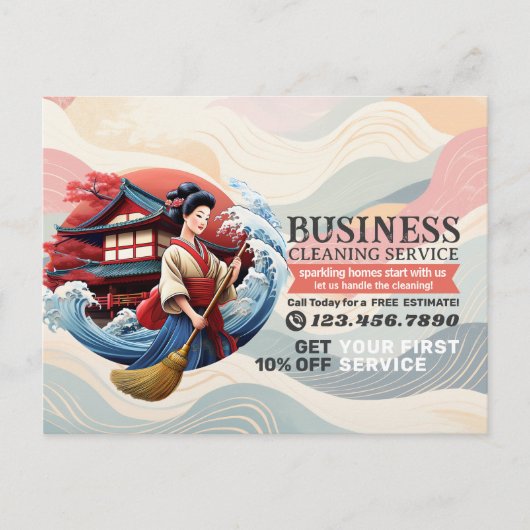 Modern House Cleaning Maid Service Housekeeping Postkarte (Vorderseite)