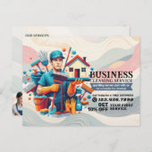 Modern House Cleaning Maid Service Housekeeping Postkarte (Vorne/Hinten)