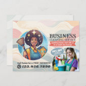 Modern House Cleaning Maid Service Housekeeping Postkarte (Vorne/Hinten)