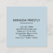 Modern House Cleaning Maid Service Housekeeping Quadratische Visitenkarte (Rückseite)