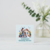 Modern House Cleaning Maid Service Housekeeping Quadratische Visitenkarte (Stehend Vorderseite)