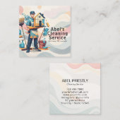 Modern House Cleaning Maid Service Housekeeping Quadratische Visitenkarte (Vorne/Hinten)