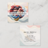 Modern House Cleaning Maid Service Housekeeping Quadratische Visitenkarte (Vorne/Hinten)