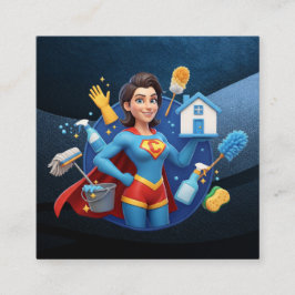 Modern House Cleaning Maid Service Housekeeping Quadratische Visitenkarte