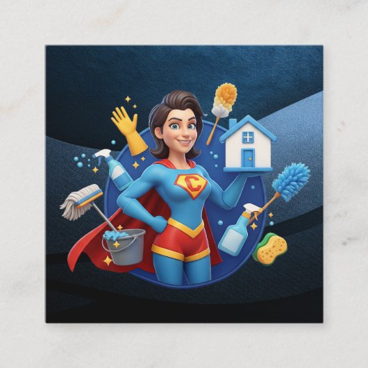 Modern House Cleaning Maid Service Housekeeping Quadratische Visitenkarte (Vorderseite)