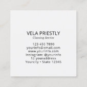 Modern House Cleaning Maid Service Housekeeping Quadratische Visitenkarte (Rückseite)