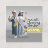 Modern House Cleaning Maid Service Housekeeping Quadratische Visitenkarte (Vorderseite)