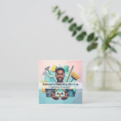 Modern House Cleaning Maid Service Housekeeping Quadratische Visitenkarte (Stehend Vorderseite)