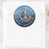 Modern House Cleaning Maid Service Housekeeping Runder Aufkleber (Tasche)