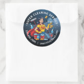 Modern House Cleaning Maid Service Housekeeping Runder Aufkleber (Tasche)