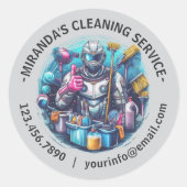 Modern House Cleaning Maid Service Housekeeping Runder Aufkleber (Vorderseite)