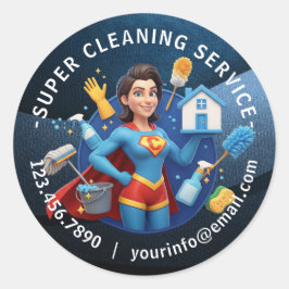 Modern House Cleaning Maid Service Housekeeping Runder Aufkleber