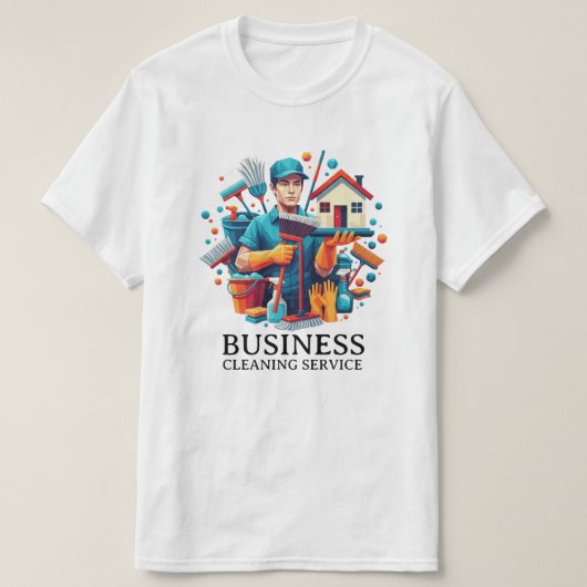 Modern House Cleaning Maid Service Housekeeping T-Shirt (Design vorne)